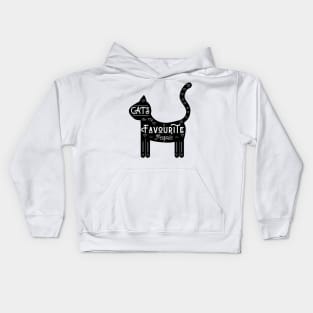 Cats Are My Favourite People - Black background, UK spelling Kids Hoodie